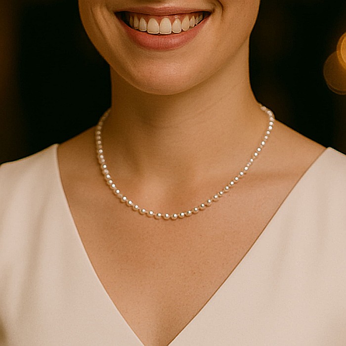 Colier Perle la Baza Gatului 4–5 mm, Perle Rare, Argint 925 | KASKADDA® [7]