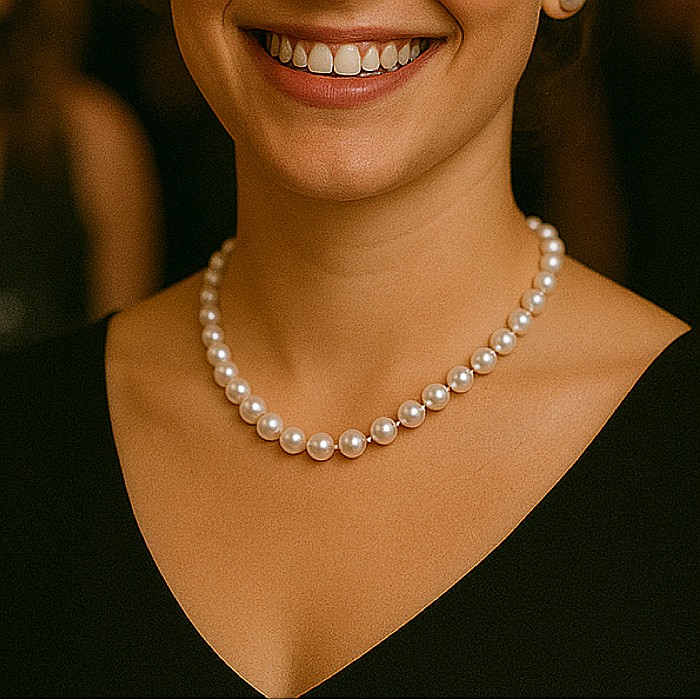 Colier Perle la Baza Gâtului 7–8 mm, Argint 925 | KASKADDA® [4]