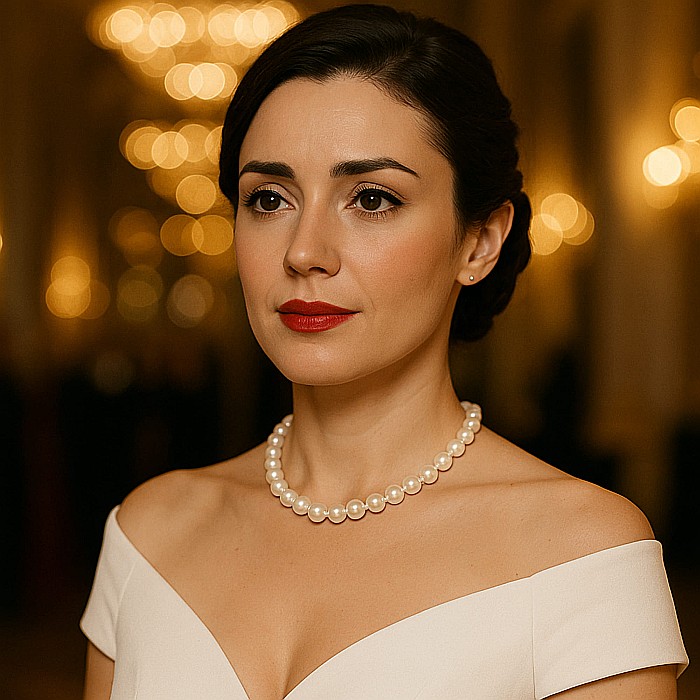 Colier Perle Naturale la Baza Gâtului 9–10 mm, Argint 925, Reglabil | KASKADDA® [2]