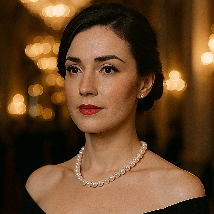 Colier Perle Naturale la Baza Gâtului 9–10 mm, Argint 925, Reglabil | KASKADDA® [8]