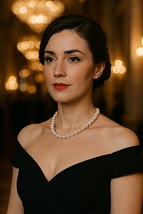 Colier Perle Naturale la Baza Gâtului 9–10 mm, Argint 925, Reglabil | KASKADDA® [3]