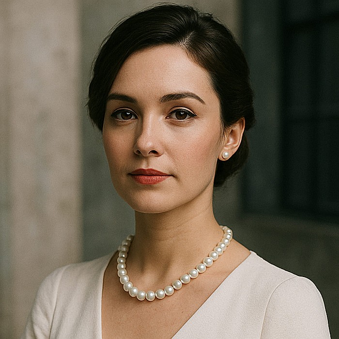 Colier Perle Naturale la Baza Gâtului 9–10 mm, Argint 925, Reglabil | KASKADDA® [7]