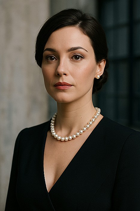 Colier Perle Naturale la Baza Gâtului 9–10 mm, Închizătoare Aur 14K | KASKADDA® [8]