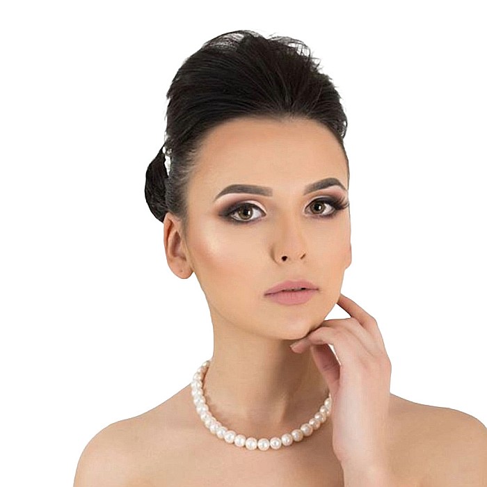 Colier Perle Naturale Albe 9–10 mm, AAA, Model Business, Argint 925| KASKADDA® [2]