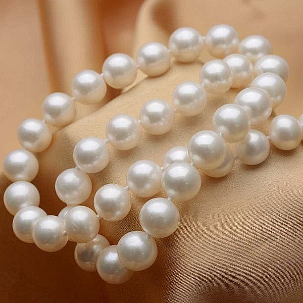 Colier Perle Naturale Albe Stunning White, AAAA, 9–10 mm, Aur 14K | KASKADDA® [3]