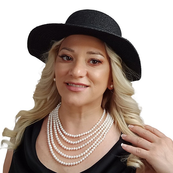 Colier Perle Naturale Albe, AA+, Extravagance, Argint 925 | KASKADDA® [11]