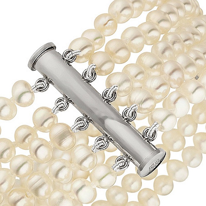 Colier Perle Naturale Albe, AA+, Extravagance, Argint 925 | KASKADDA® [4]