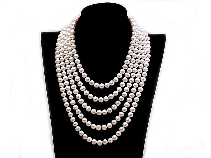 Colier Perle Naturale Albe, AA+, Extravagance, Argint 925 | KASKADDA® [10]