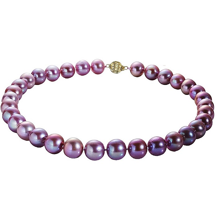 Colier Perle Naturale Edison Lavandă, AAA, 10–12 mm, Aur Galben 14K | KASKADDA® [10]