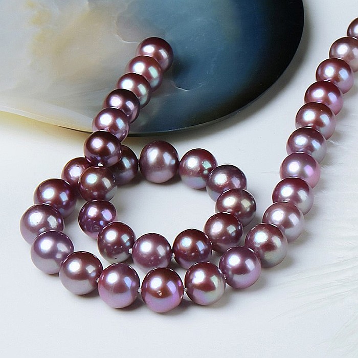 Colier Perle Naturale Edison Lavandă, AAA, 10–12 mm, Aur Galben 14K | KASKADDA® [9]