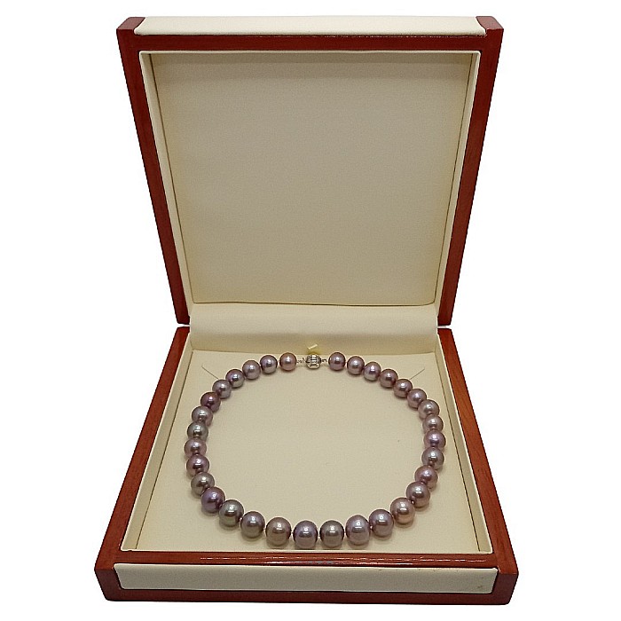 Colier Perle Naturale Edison Lavandă, AAA, 10–12 mm, Aur Alb 14K | KASKADDA® [11]