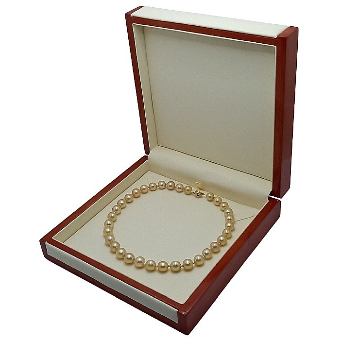 Colier Perle South Sea Aurii 9-11 mm, Aur Galben 14K cu Bile | KASKADDA® [4]