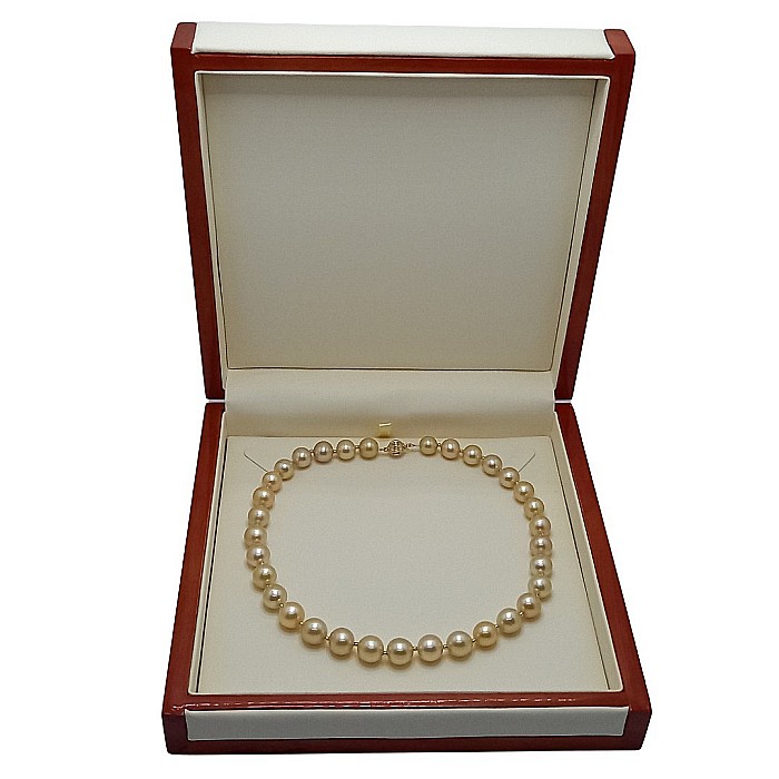 Colier Perle South Sea Aurii 9-11 mm, Aur Galben 14K cu Bile | KASKADDA® [3]