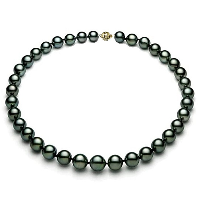 Colier Perle Tahitiene 9–11 mm, AAA, Aur Galben 14K | KASKADDA® [2]