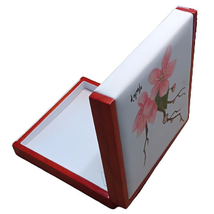 Cutie Bijuterii din Lemn si Piele Pictata Manual Flori de Cires [3]
