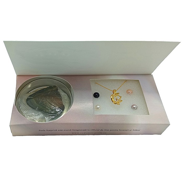 Perla Surpriza, Set Argint Placat cu Aur de 14 k si Perle Naturale [3]