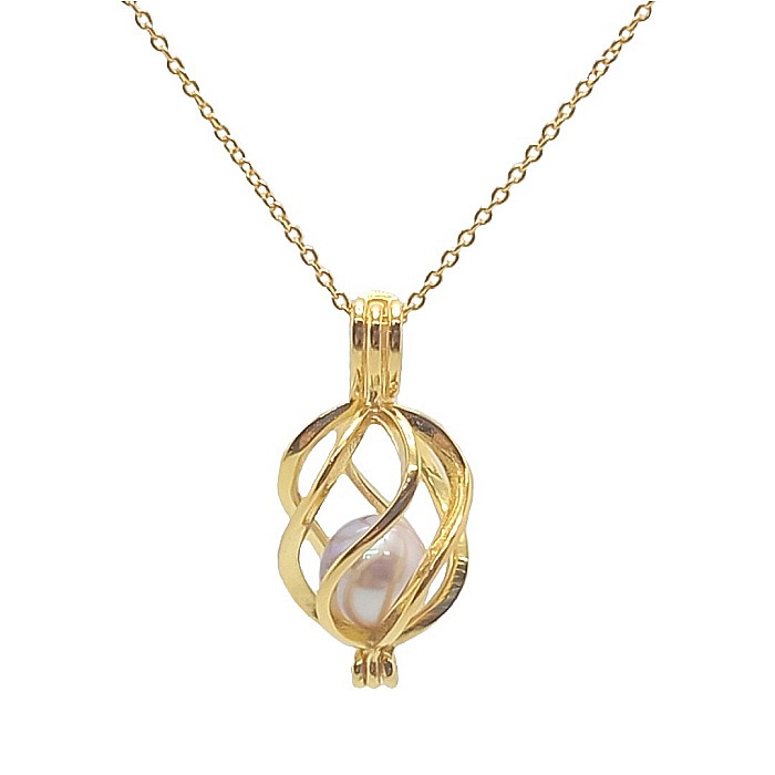 Perla Surpriza, Set Argint Placat cu Aur de 14 k si Perle Naturale [2]