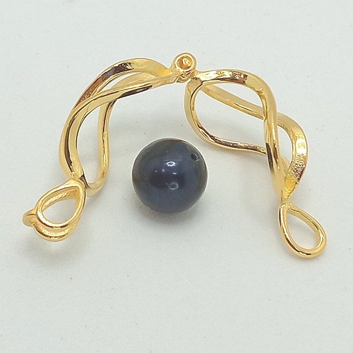 Perla Surpriza, Set Argint Placat cu Aur de 14 k si Perle Naturale [4]