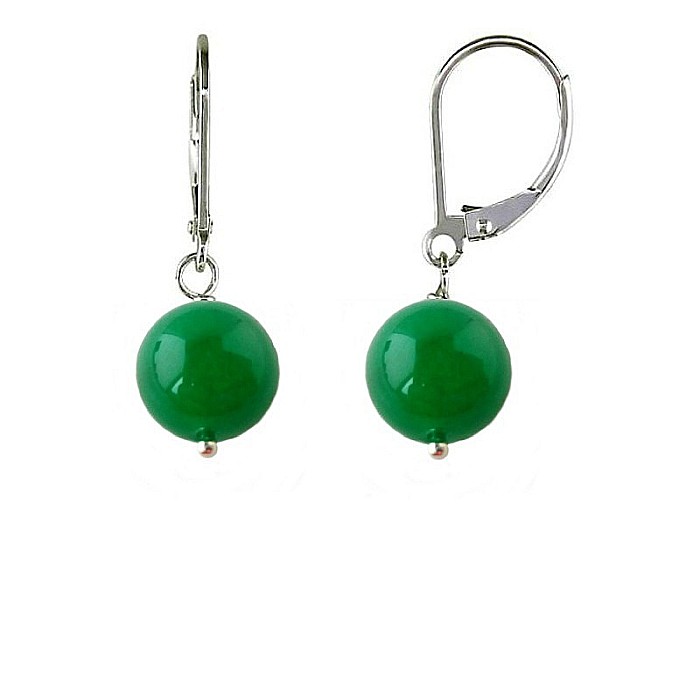 Set Argint cu Jad Natural Malaesian de 8 mm [3]