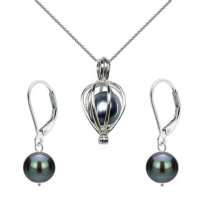 Set Perla Surpriza cu Cercei Business Negri [2]