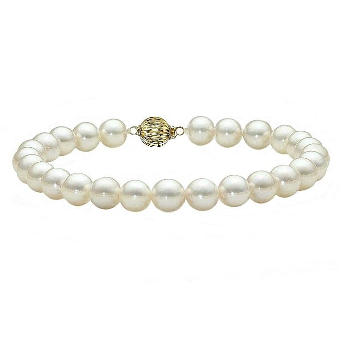 Set Perle Akoya Japoneze 5,5–6 mm – Colier, Brățară și Cercei cu Închizători Sferice, Aur Galben 14K | KASKADDA® [3]