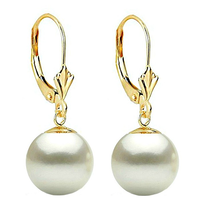 Set Perle – Colier cu Pandantiv și Cercei, Aur Galben 14K, Perle Albe Premium 10 mm | KASKADDA® [2]