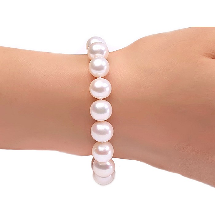 Set Perle Mari – Colier și Brățară Business, Închizători Aur Galben 14K, Perle Albe 8,5–9,5 mm | KASKADDA® [3]