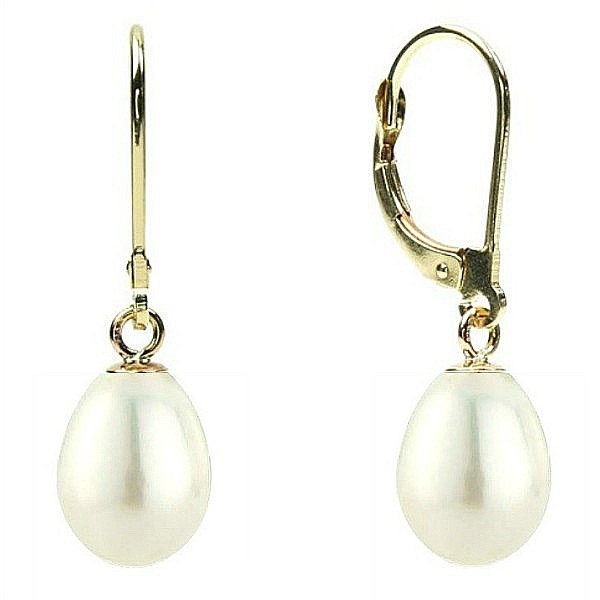 Set Perle Albe Lacrimă – Colier și Cercei, Aur Galben 14K, Perle Naturale 5/8 mm | KASKADDA® [2]