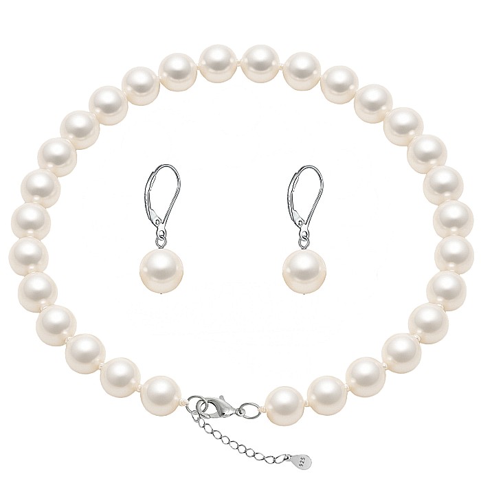 Set Perle Mari – Colier și Cercei Business, Argint 925, Perle Albe Premium 8,5–9,5 mm | KASKADDA® [2]
