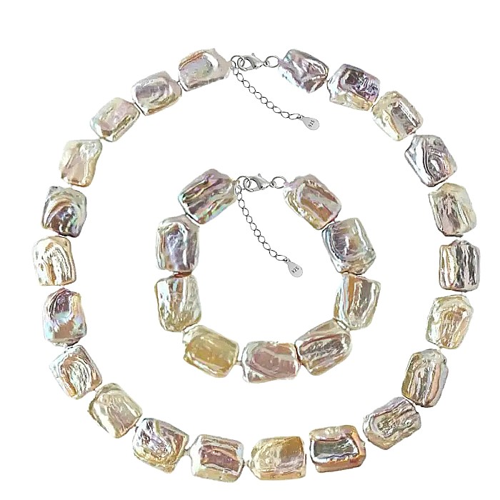 Set Perle Baroque Multicolore – Colier și Brățară, Argint 925, Innodat Manual | KASKADDA® [1]