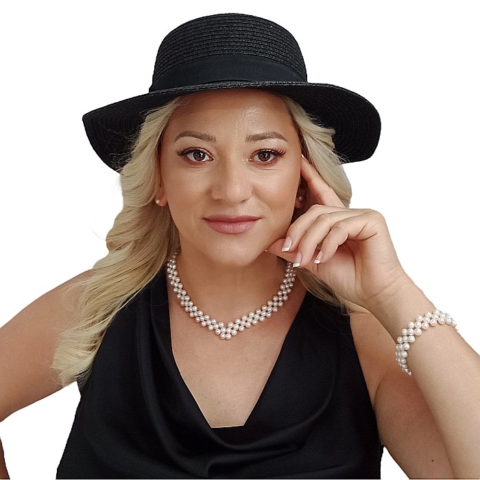 Set Perle Delicate Beauty, AA+ – Colier și Brățară cu Aur 14K, Perle Naturale Albe 5-6 mm| KASKADDA® [4]