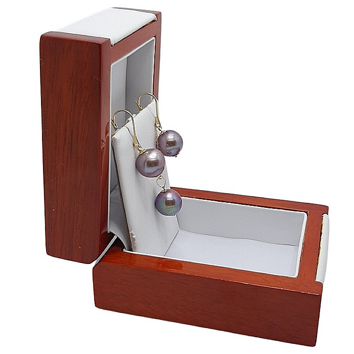 Set Perle Rare Edison, Lavanda, AAA – Colier și Cercei Aur Galben 14K, Perle Naturale 12–12,5 mm| KASKADDA® [4]