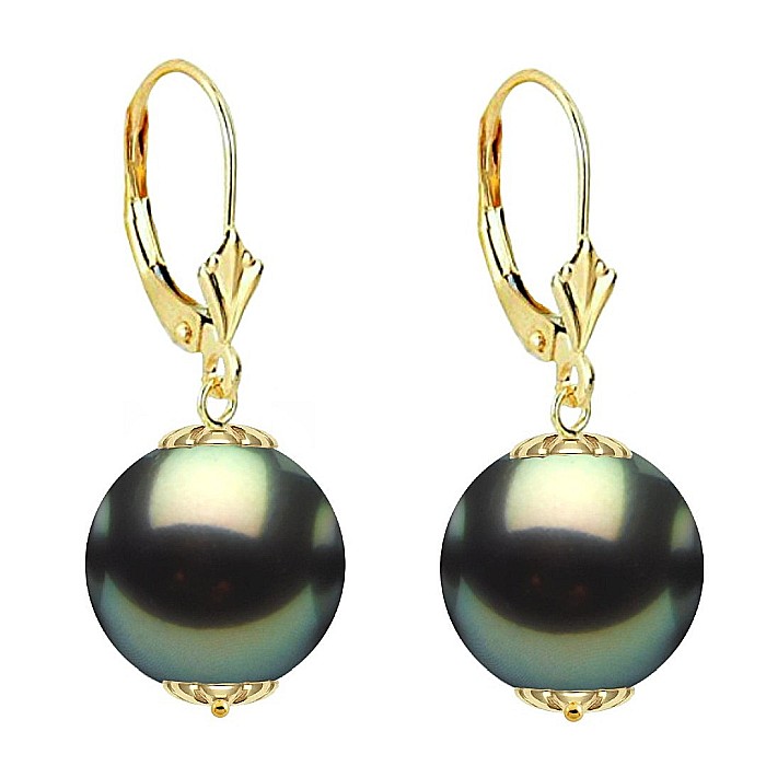 Set Perle Tahitiene – Colier cu Pandantiv și Cercei, Aur Galben 14K, Perle Rotunde 10-11 mm, Calitate AAA | KASKADDA® [4]