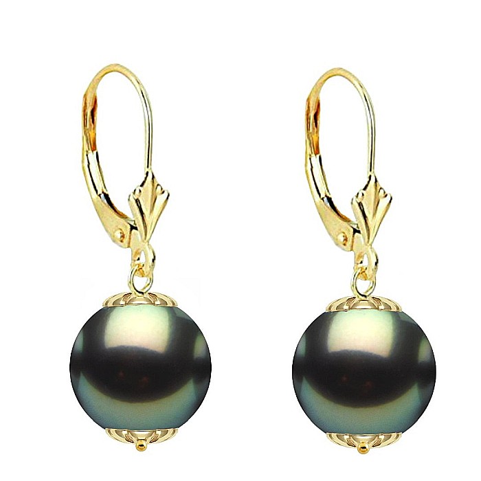 Set Perle Tahitiene – Colier cu Pandantiv și Cercei, Aur Galben 14K, Perle Naturale 8-9 mm, Calitate AAA | KASKADDA® [4]