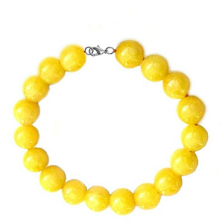 Bijuterii Jad - Bratara Jad Galben cu Inchizatoare de Argint