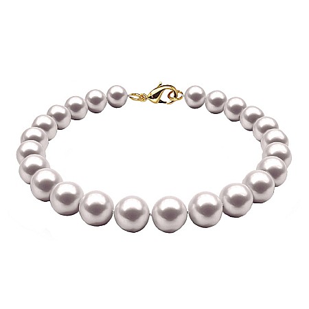 Brățări cu Perle - Brățară Perle Naturale Albe 6–7 mm cu Închizătoare Aur Galben 14K | KASKADDA®