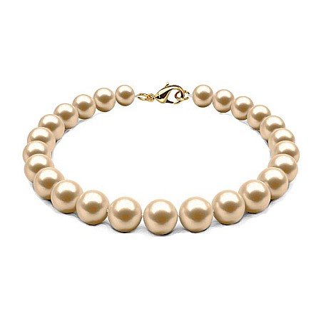 Brățări cu Perle - Brățară Perle Naturale Crem 6–7 mm cu Închizătoare Aur Galben 14K | KASKADDA®