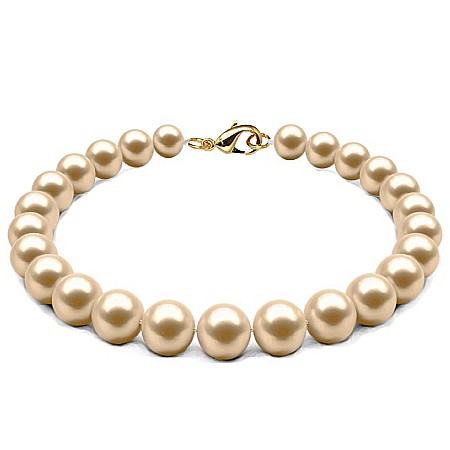 Brățări cu Perle - Brățară Perle Naturale Crem 7–8 mm cu Închizătoare Aur Galben 14K | KASKADDA®