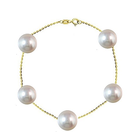 Brățări cu Perle - Brățară Perle Naturale, Model Office, de 7–8 mm cu Aur 14K