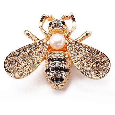Brose cu Perle - Broșa Golden Bee cu Perlă Naturală