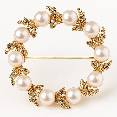 Brose cu Perle - Broșa Harmony cu Perle Naturale Albe
