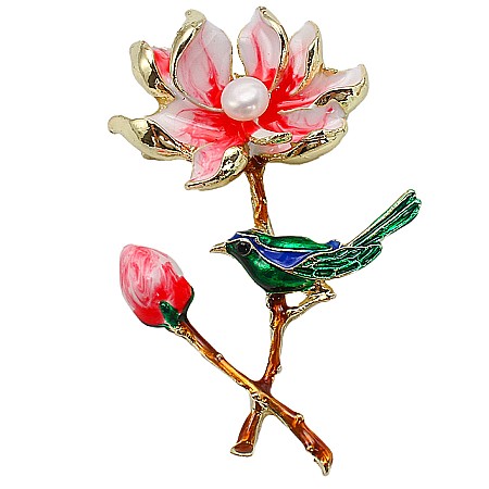 Brose cu Perle - Broșa Lotus Song cu Perlă Naturală