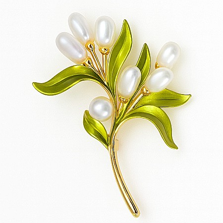 Brose cu Perle - Broșa Margaritar cu Perle Naturale