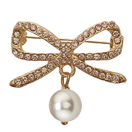 Brose cu Perle - Brosa Model Fundita cu Perla Naturala Alba Mare, de 9-10 mm