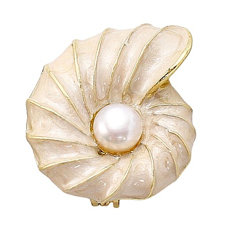 Brose cu Perle - Broșa Ocean Spiral cu Perlă Naturală