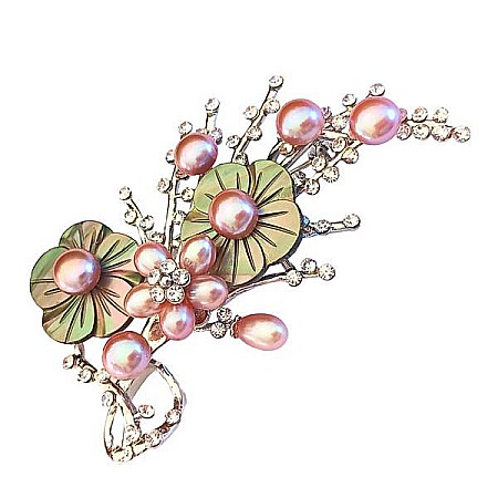 Brose cu Perle - Brosa/ Pandantiv Buchet de Primavara