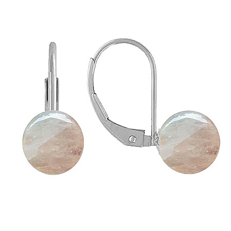Cadouri cu Perle Naturale - Cercei Argint Clasici si Pietre Semipretioase Naturale de Cuart Roz de 10 mm