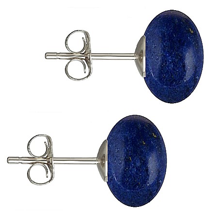 Lapis Lazuli - Cercei Argint, Tip Surub, cu Pietre Semipretioase Naturale de Lapis Lazuli de 12 mm