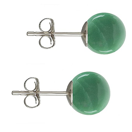 Cadouri cu Perle Naturale - Cercei Argint, Tip Surub, cu Pietre Semipretioase Naturale de Aventurin de 10 mm