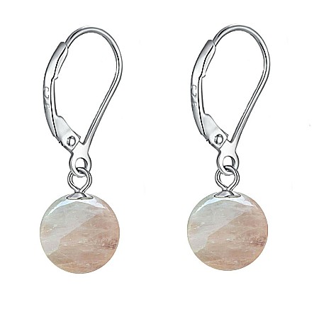 Cadouri cu Perle Naturale - Cercei Argint, Tortita Inchisa, cu Pietre Semipretioase Naturale de Cuart Roz de 10 mm